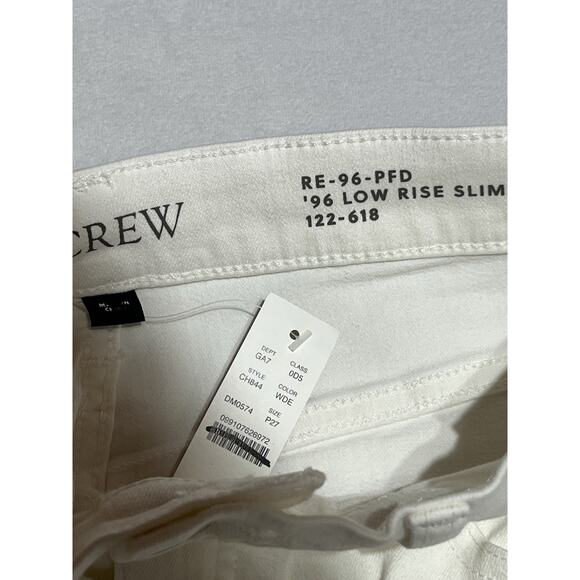 J Crew 96 Low Rise Slim Wide Leg Jean in White Denim Womens 27P Petite - Picture 12 of 14